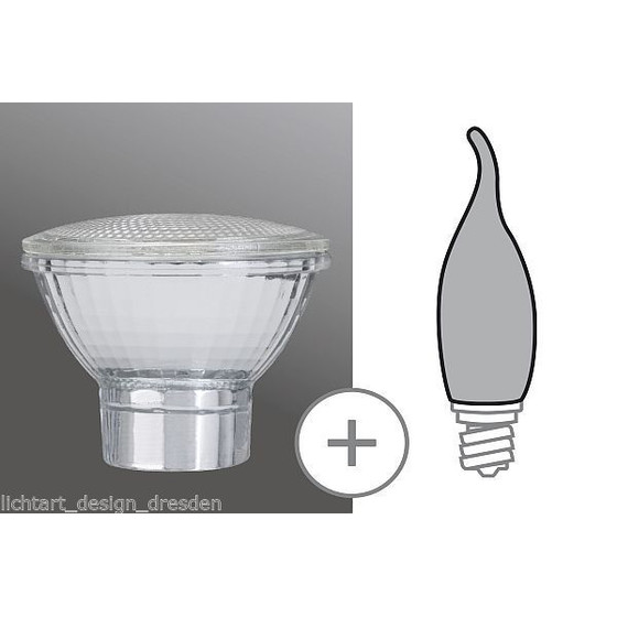 Paulmann 870.10 Deco Minihalogen Reflektorglas PAR20 Silber  65mm Klar