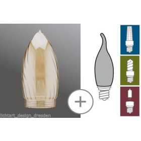 Paulmann 875.44 Deco Artikel Glas Set ESL max. 10W Kerze gedreht gold Ø 42mm