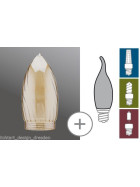 Paulmann 875.44 Deco Artikel Glas Set ESL max. 10W Kerze gedreht gold Ø 42mm