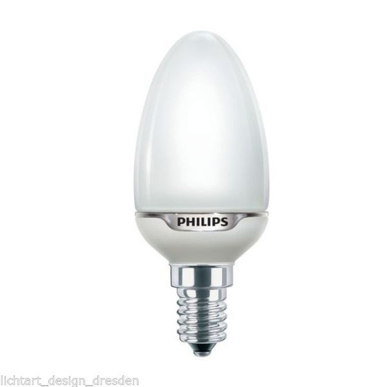 Philips 897234 Softone Candle Energiesparlampe 8W (~35W) Warmweiß E14 Kerze Mini