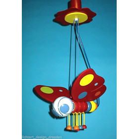 Waldi Schmetterling Kinderlampe Pendelleuchte Rot max....