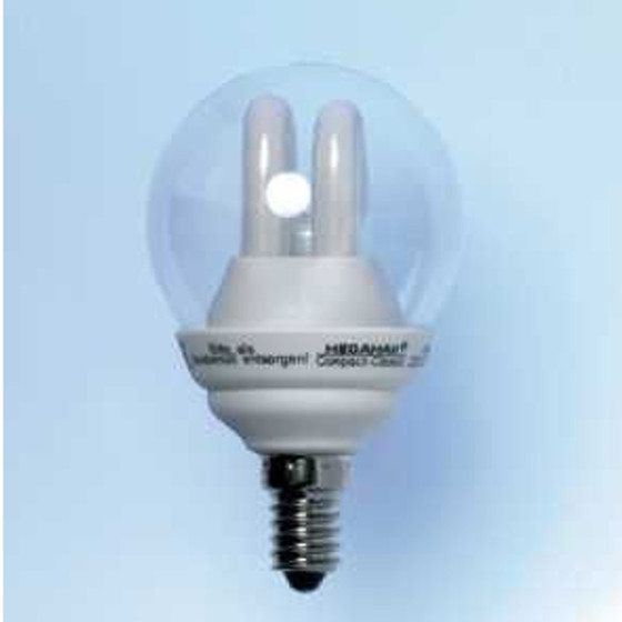 MEGAMAN MM122 Energiesparlampe Compact Classic Clear 4W E14 Warmweiß 230V