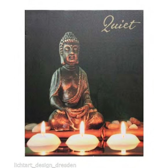 BELEUCHTETE LED BILDER - Buddha mit Kerzen