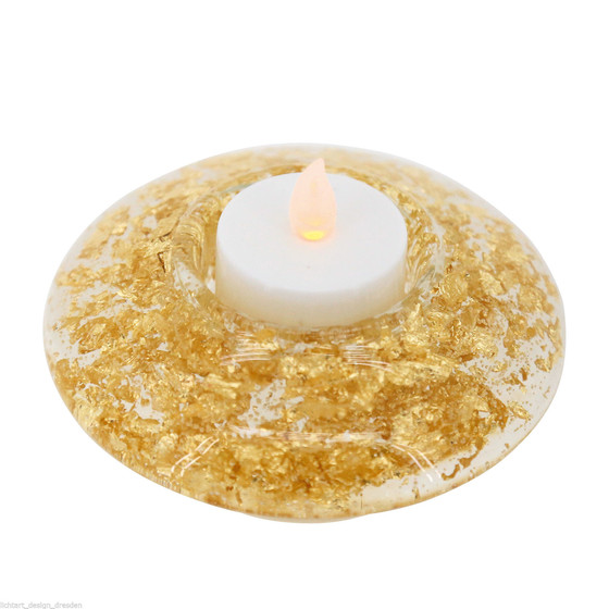 Eglo Kerzenlicht LED im dekorativen Glas - Goldsplitter