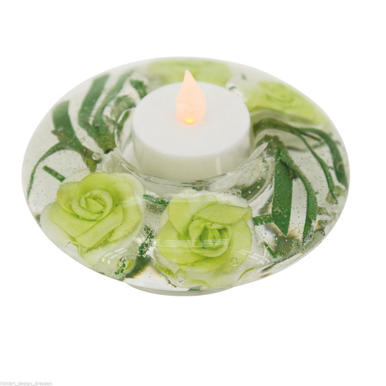 Eglo LED Kerzenlicht im dekorativem Glas - Blumen