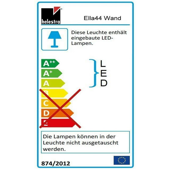 Helestra A28309.46 Ella 44 Wandleuchte LED 9W Silber inkl. Leuchtmittel