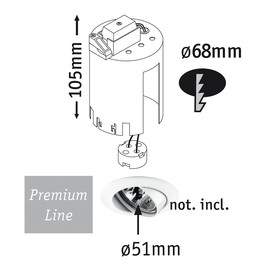 Paulmann 230 Premium Line Einbaugehäuse 51mm schwarz 12V