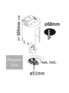 Paulmann 230 Premium Line Einbaugehäuse 51mm schwarz 12V