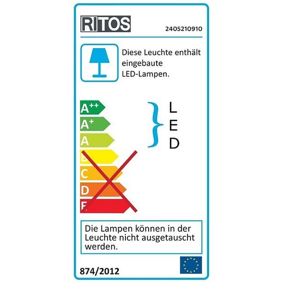 RITOS 2405210910 LED Slim Touch Schrankunterbauleuchte 9 W Kaltweiss Alu 52 cm