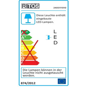 RITOS 2405111010 LED TS Schrankunterbauleuchte 10 W Neutralweiss Sensor Weiss 1m