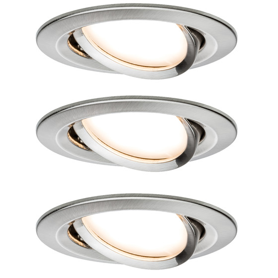 Paulmann 938.65 3er-Set LED Coin Slim 6,8W Eisen...