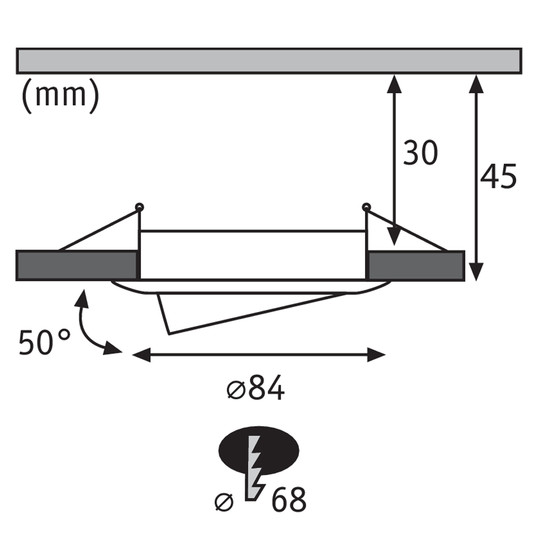 Paulmann 938.65 3er-Set LED Coin Slim 6,8W Eisen...