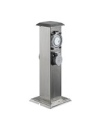 IBV 400166-012 Energiestation Energiesäule 2x Steckdosen IP44 mit Zeitschaltung Edelstahl