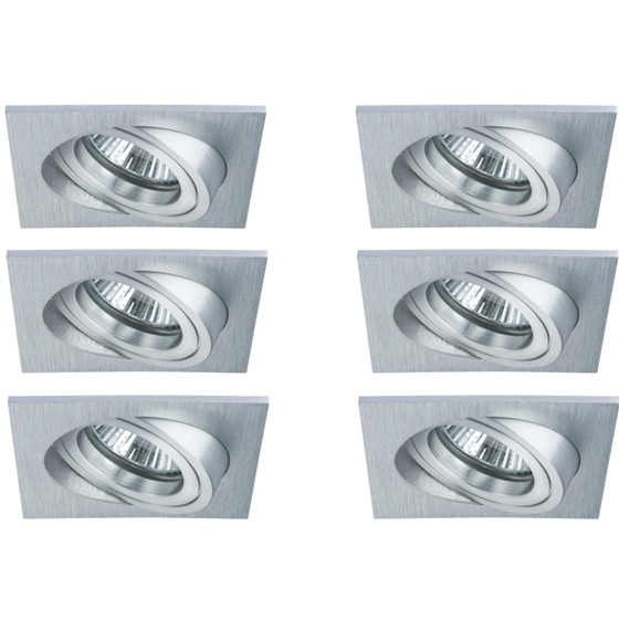 Paulmann 926.32 Premium Line Einbauleuchten Set 6 x28 W Halogen Aluminium geb. IP23