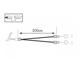 Paulmann 979.82 Kabel Verlängerung Verlängerungskabel 2x2m 0,75pm max 2X50 W