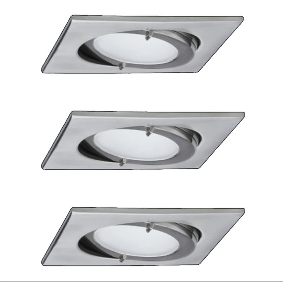 Paulmann 935.32 3er Set Mbeleinbauleuchten-Set Quadro schwenkbar Eisen geb. inkl. Leuchtmittel