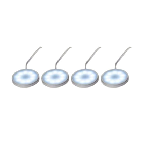 Hi Lite 11010031 LED Möbeleinbauleuchten 4er Set 4x0,6W Silber inkl. Leuchmittel