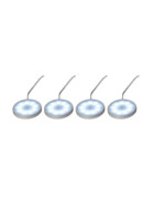 Hi Lite 11010031 LED Möbeleinbauleuchten 4er Set 4x0,6W Silber inkl. Leuchmittel