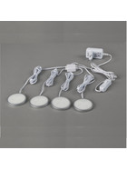 Hi Lite 11010031 LED Möbeleinbauleuchten 4er Set 4x0,6W Silber inkl. Leuchmittel