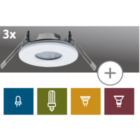 3er Set Paulmann 997.46 2Easy Spot-Set Premium IP65 max. 50 W exkl. Leuchtmittel Weiß