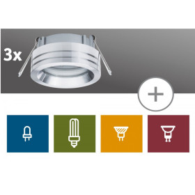3er Set Paulmann 925.96 2Easy Einbauleuchten Curl Einbauring exkl. Leuchtmittel