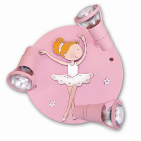 WALDI 65255.0 Kinderleuchte Deckenleuchte Ballerina rosa max.3x40W E14 exkl. Leuchtmittel