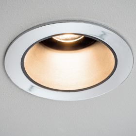 Paulmann 926.51 LED Einbauleuchten 1er Set Luca Chrom Schwarz IP44 12,6W