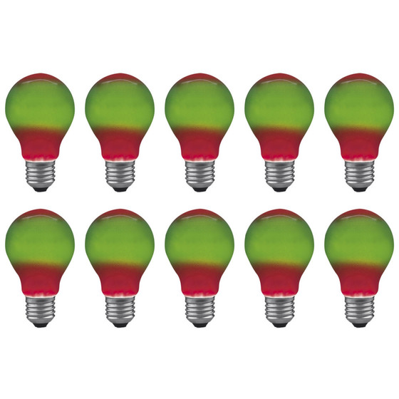 10 x Paulmann 400.40 Glühbirne 25W E27 rot grün