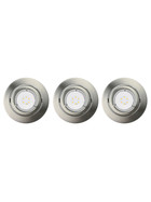 3er Set LED Einbaustrahler 3x6,2W GU10 schwenkbar 25° Eisen gebürstet