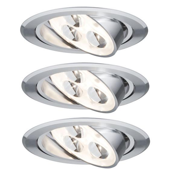 Paulmann 935.41 3er Set LED Einbauleuchte Micro Line 3x3W Aluminium schwenkbar