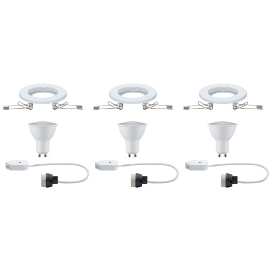 Paulmann 938.51 3er Set Einbauleuchten GU10 3x4,5W Wei matt inkl. Leuchtmittel
