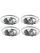 4 x Paulmann 989.44 4er Set Premium Einbauleuchten 4x50W Chrom schwenkbar inkl. Halogen Leuchtmittel