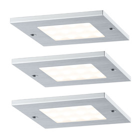 Paulmann 935.61 LED Leaf Möbelaufbauleuchten Set 3x4,7W Alu geb. Warmweiß Eckig