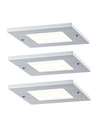 Paulmann 935.61 LED Leaf Möbelaufbauleuchten Set 3x4,7W Alu geb. Warmweiß Eckig