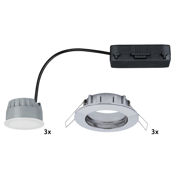 Paulmann 928.28 1er Einbauleuchten-Set Premium Coin dimmbar LED 7 W Chrom IP44