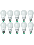 10er Set Megaman MM80816 Energiesparlampe Birne Warmweiß 15W E27 Warmweiss 230V