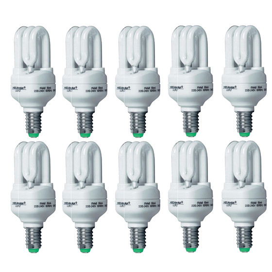 10er Set Megaman MM80808 Energiesparlampe Liliput Rhre 8W=40W E14 Warmwei 230V