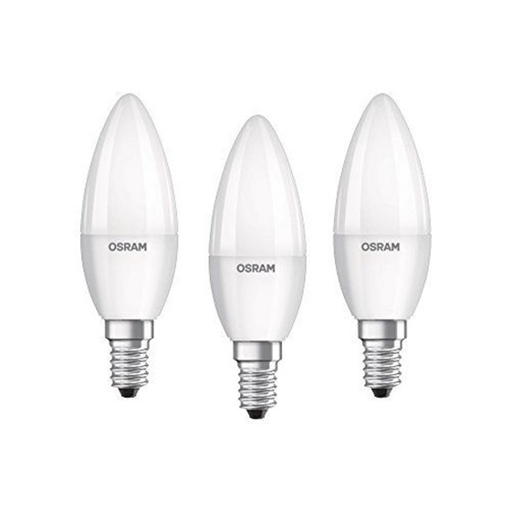 3er Set Osram LED Classic Kerze matt E14 5,7W = 40W...