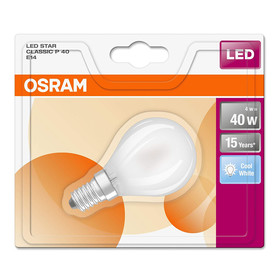 Osram LED STar Classic P40 Filament matt E14 4W = 40W Tropfen Kaltweiß 4000K