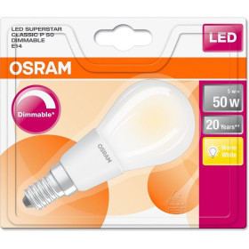 Osram LED Superstar P50 Tropfen dimm Retrofit Filament matt E14 5W = 50W 2700K