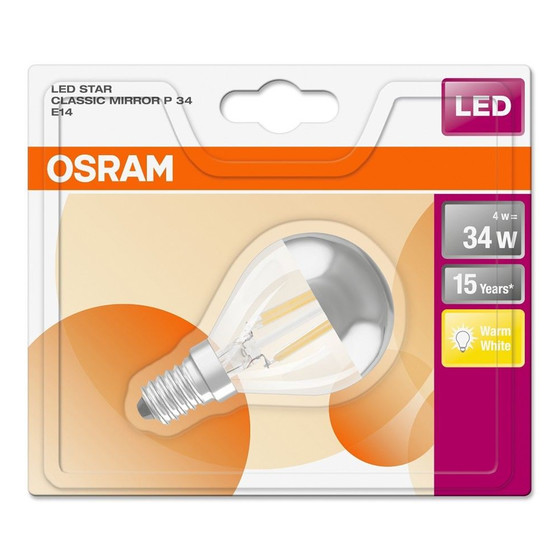 Osram LED Star Tropfen Lampe Filament Kopfspiegel E14 4W = 34W Warmweiß 2700K