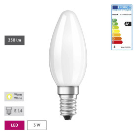 Osram LED Retrofit Kerze Filament matt Classic B25 E14 2,8W=25W Warmweiß 2700K