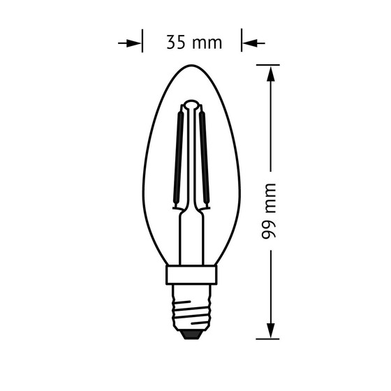 Osram LED Retrofit Kerze Filament Classic BA25 E14 2,8W=25W Warmwei 2700K