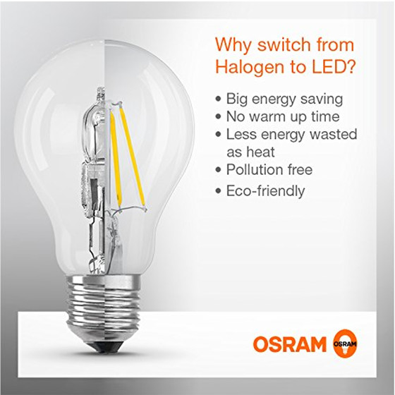 Osram LED Retrofit Kerze Filament Classic BA25 E14 2,8W=25W Warmweiß 2700K