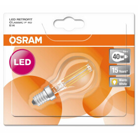 Osram LED Retrofit Filament Classic P40 E14 4W = 40W Glühbirne Warmweiß 2700K