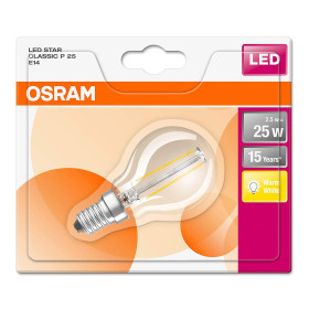 Osram LED Retrofit Glühbirne Filament E14 2,8W = 25W Glühlampe warmweiß 2700K
