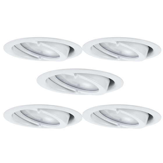 Paulmann 935.18 5er Set Dress Einbauleuchte 5x20W G4 Wei schwenkbar inkl. Halogen Leuchtmittel