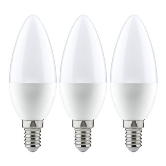 Paulmann 285.38 3er Set LED Kerzen Lampe 5,5 W E14 Leuchtmittel Opal 230V 2700K