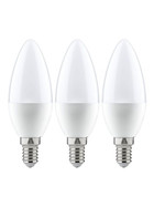 Paulmann 285.38 3er Set LED Kerzen Lampe 5,5 W E14 Leuchtmittel Opal 230V 2700K