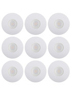 9er Set LED Einbaustrahler 4,4W Einbauleuchte Spot Lampe Warmweiß IP23 230V